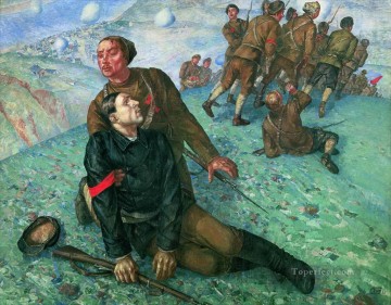 ロシア Painting - クズマ・ペトロフ・ヴォドキン委員の死